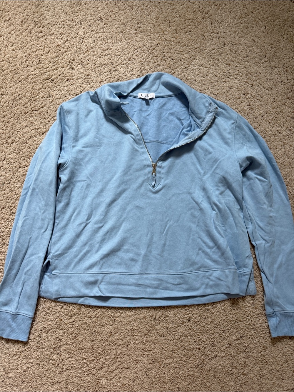 LAKE Quarter Zip Morning Blue, Large